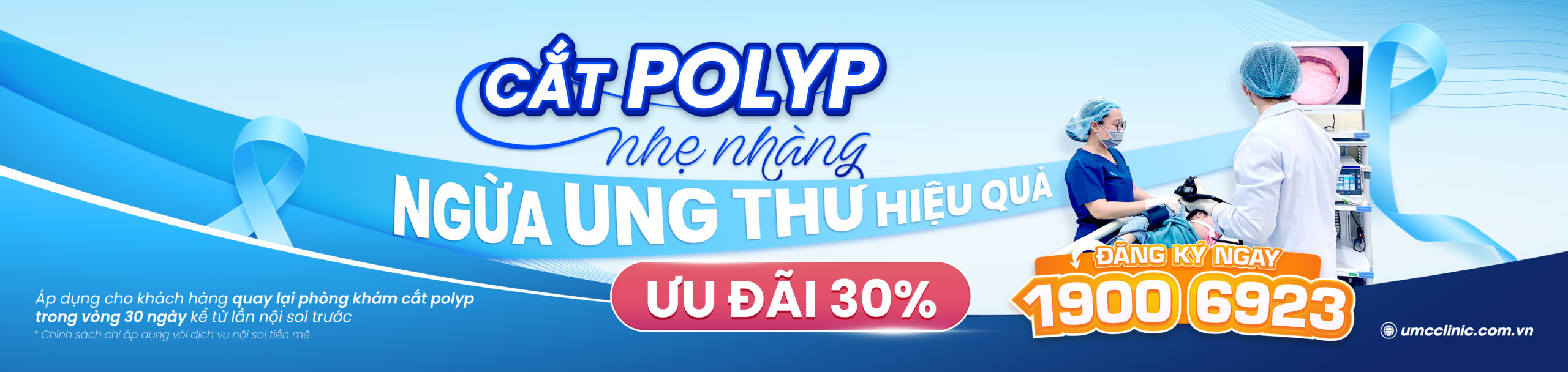 Banner slide chính sách giảm 30% dịch vụ nội soi tiêu hóa không đau